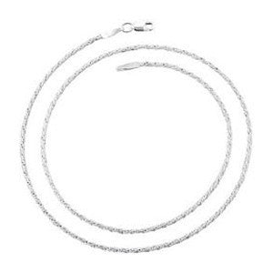 6300-36 | 1.3mm Silver Rope Chain Necklace 36"