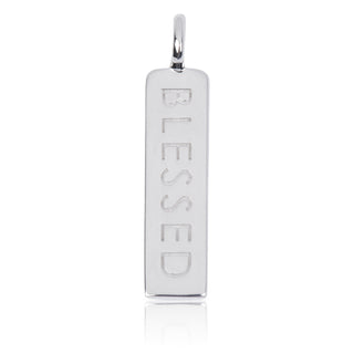 8WB-BLESSED | Sterling Silver Pendant – Word Bar BLESSED