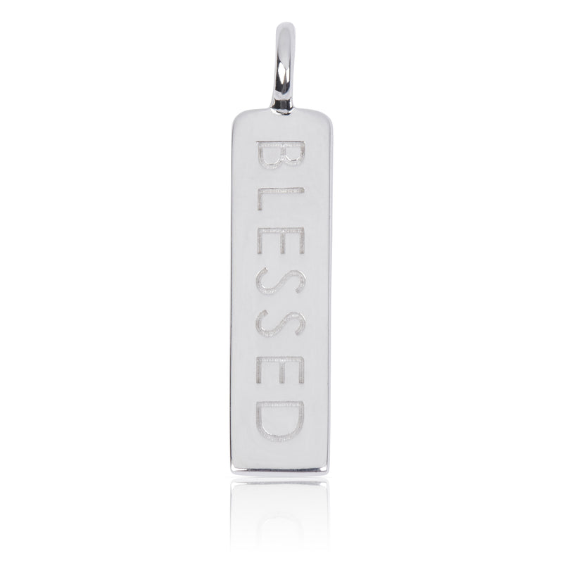 8WB-BLESSED | Sterling Silver Pendant – Word Bar BLESSED