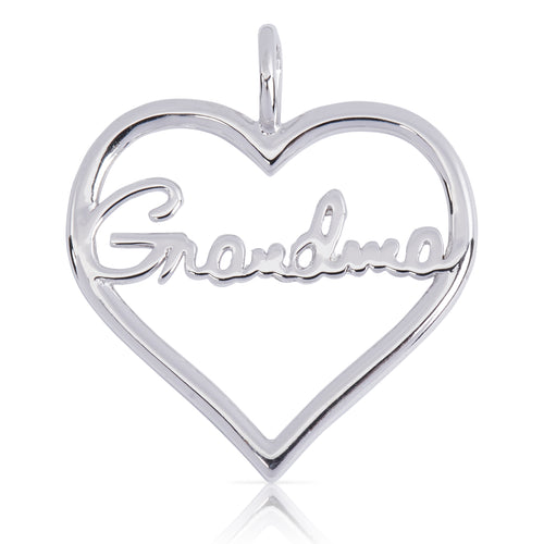 8073 | Sterling Silver Pendant – Grandma Heart