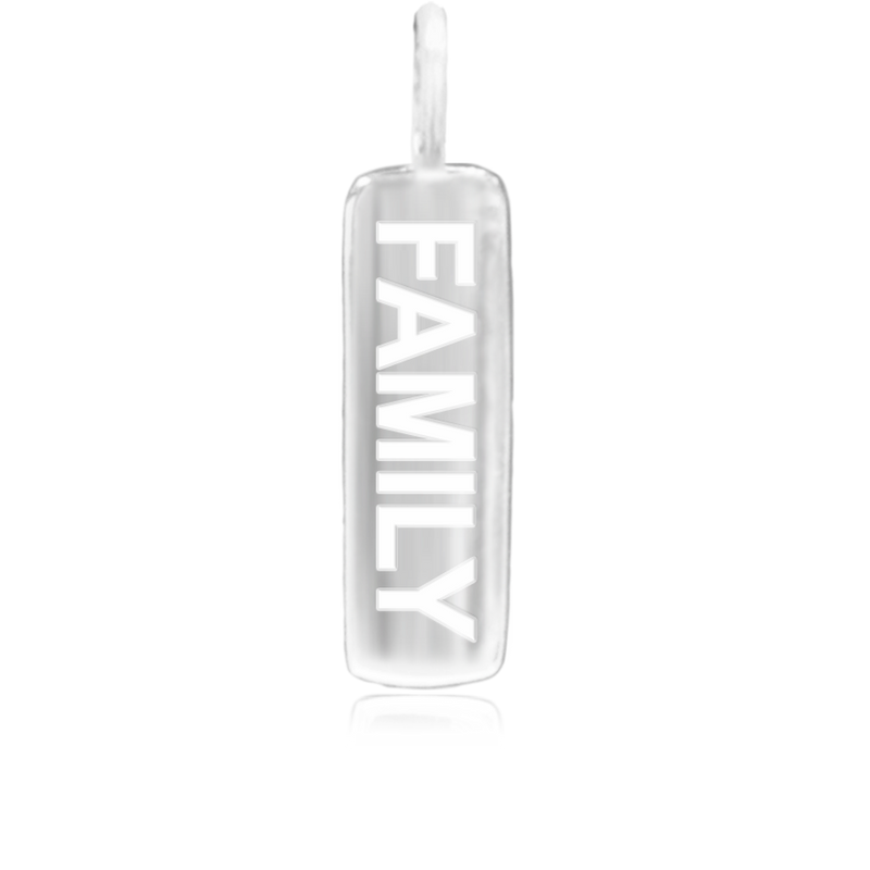 8WB-FAMILY| Sterling Silver Pendant – Word Bar FAMILY