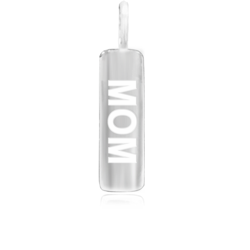 8WB-MOM | Sterling Silver Pendant – Word Bar MOM
